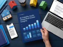 AI Visibility Audit Properti Indonesia 2026: 5 Temuan Utama Infografis AI Visibility Audit industri properti Indonesia 2026 — data skor konsistensi brand di ChatGPT dan Google AI Mode dari 33 auditor nasional