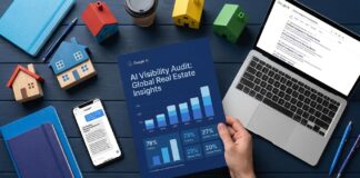 AI Visibility Audit Properti Indonesia 2026: 5 Temuan Utama Infografis AI Visibility Audit industri properti Indonesia 2026 — data skor konsistensi brand di ChatGPT dan Google AI Mode dari 33 auditor nasional