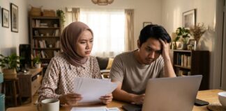 5 Kesalahan Umum Pembeli Rumah Pertama yang Sering Disesali Pasangan muda Indonesia tampak kecewa setelah menyadari kesalahan dalam pembelian rumah pertama mereka