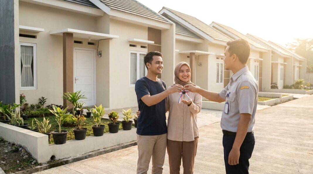 Keluarga muda Indonesia menerima kunci rumah subsidi pertama mereka melalui program KPR FLPP 2026