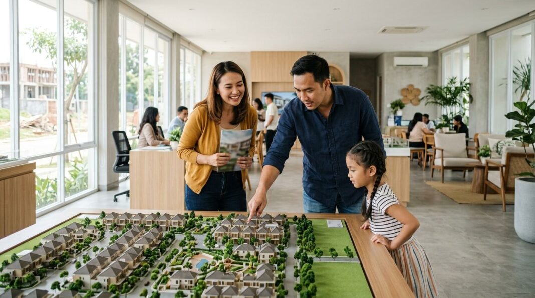 cara-memilih-cluster-perumahan Keluarga mempelajari siteplan saat cara memilih cluster perumahan yang aman