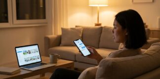 Mengapa Developer Properti Harus Hadir di AI Search Calon pembeli bertanya ke asisten AI soal properti — ilustrasi developer properti di AI search