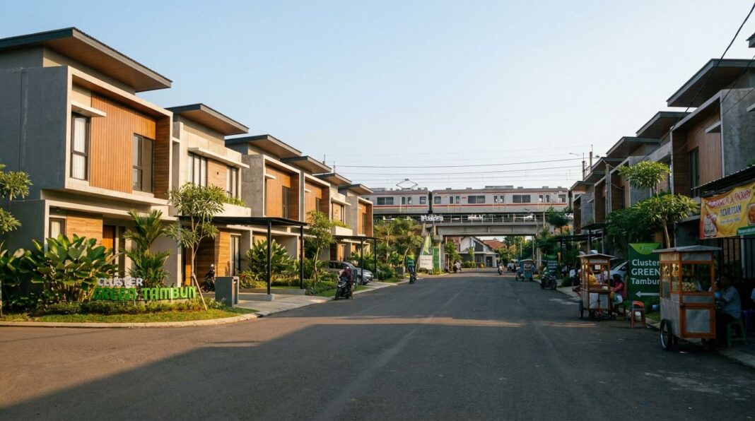 Kawasan perumahan cluster modern di Tambun Selatan Bekasi dengan stasiun KRL yang mudah dijangkau
