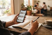 Situs Cari Rumah 2026: Mana yang Listingnya Akurat? Mencari rumah lewat situs cari rumah di ponsel sambil mencatat perbandingan listing portal properti Indonesia