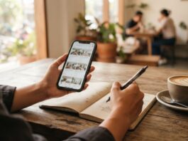 Situs Cari Rumah 2026: Mana yang Listingnya Akurat? Mencari rumah lewat situs cari rumah di ponsel sambil mencatat perbandingan listing portal properti Indonesia